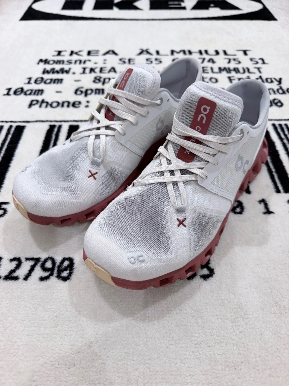On Cloud X 3 Ice Auburn Grey Mesh Burnt Orange Light Running Casual Sneakers